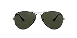 Ray-Ban Aviator Large Metal, Gafas de Sol Unisex Adulto, Negro (Black/Green), 58