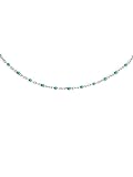 SINGULARU - Collar Dots Turquoise Enamel - Cadena con Piedras Naturales en Plata de Ley 925 con Acabado en Baño de Rodio - Cadena de Talla Única - Joyas para Mujer