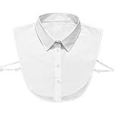 WKTRSM Cuello Falso Desmontable Mujer Algodón Collar Falso Camisa Blusa Elegante (Blanco)