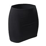 CFLEX - Minifalda de algodón, faja combinable, alargador para camiseta, para mujer negro azabache XL-XXL