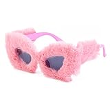 Dollger Gafas de sol de ojo de gato de gran tamaño para mujer, gafas de fiesta de terciopelo de piel suave Punk para mujer, gafas de sol UV400 hechas a mano, gafas de moda divertidas novedosas