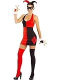 Funidelia | Vestido de Harley Quinn para mujer Superhéroes, DC Comics, Suicide Squad, Villanos - Disfraz para adultos y divertidos accesorios para Fiestas, Carnaval y Halloween - Talla L - Negro