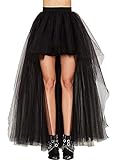 Falda de estilo Steampunk gótico, de Coswe, para mujeres, con gasa, para fiestas y más negro EU 44-45/4X-Large=Cintura 94 cm