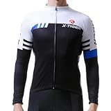 X-TIGER Camisetas de Ciclismo para Hombre Manga Larga Ropa de MTB Bicicleta Camisa Cremallera Bolsillos,Top de Ciclismo Maglia Maillot