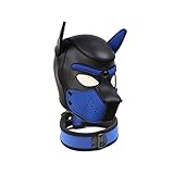 XWYWP Máscara de Halloween a la moda de cabeza del perro completa con orejas, juego de roles cachorro Cosplay, club nocturno actuaciones fiesta FS