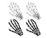 SCSpecial horquilla de hueso de mano 2 pares de manos hueso Halloween pinzas de pelo Esqueleto accesorios para el pelo para las niñas - blanco y negro