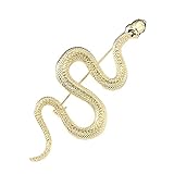 Vaguelly Broche en forma de serpiente para mujer y hombre, estilo vintage, con diseño de animal, para ponchos, abrigos, trajes, jerséis, chales, color dorado