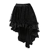 Falda mujer COSWE color negro Punk, vestido Irregular Steampunk Cocktail, vestido de gasa con encajes Party Rock Cosplay negro EU 41 /4X-Large=Taille:84-86 cm/33.07