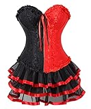 KUOSE Moulin Rouge Gothic - Vestido gótico de corsé con falda SpitenRock tallas S - 6XL rojo-3 38-40