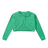 Yealoo - Chaleco Bolero de pajarita para niños, de punto jersey de algodón, manga larga, verde, 5-6 Años