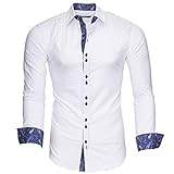 Kayhan Hombre Camisa Royal Paisley White/Navy M
