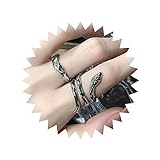Anillos góticos de serpiente de plata anillos de serpiente ajustable abierto esmeralda serpiente animal banda anillos de cristal verde serpiente dedo índice de joyería para las mujeres (2 uds.)