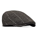besbomig Newsboy Casquillo Plano Sombreros Boinas Flat Cap para Hombre - Wool Felt Moda Vintage Estilo Británico Casquillo,Café