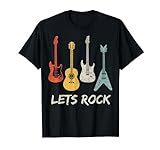 Lets Rock n Roll Guitarra Retro Regalo Hombres Mujeres Camisa Camiseta