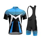 LIEFSS Maillot de ciclismo para hombre, camiseta de manga corta y pantalones cortos acolchados con peto transpirable, traje de ciclismo para montar en bicicleta (Color: TYP-1, tamaño: 4XL)