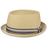 Stetson Sombrero de Paja Licano Toyo Pork Pie Mujer/Hombre - Playa Sol con Forro, Banda Grosgrain Primavera/Verano - S (54-55 cm) Natural
