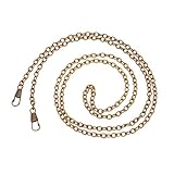 Beadthoven 10 piezas con cadena de Correa 120cm cadena de cable plano de hierro para reemplazar la correa del bolso, con hebillas metálicas, para el embrague de la billetera del bolso, bronce antiguo
