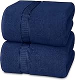Utopia Towels - Pack de 2 Toallas de Baño Jumbo de Lujo (90 x 180 CM, Negro) - 100% Algodón Ring Spun, Altamente Absorbente, Suave y de Secado Rápido(Azul Marino)