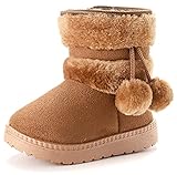 Vorgelen Botas de Nieve para Niños Invierno Felpa Botines Calentar Botas de Nieve Bebés Antideslizantes Zapatos Botas (152 Marrón - 28 EU = Etiqueta 29)