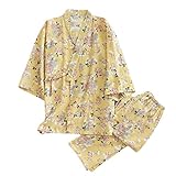 Kimono para Mujer japonés Pijamas camisón Talla M-Cactus Verde